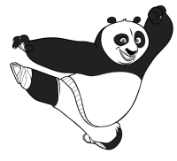 A coloring page of kungfu panda